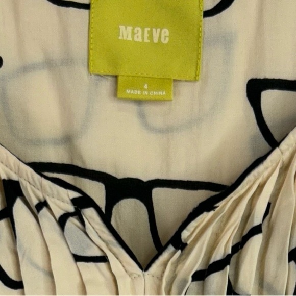 Anthropologie Maeve Armory glasses blouse Pullover Tank Size 4 Sleeveless Artsy - Picture 6 of 11